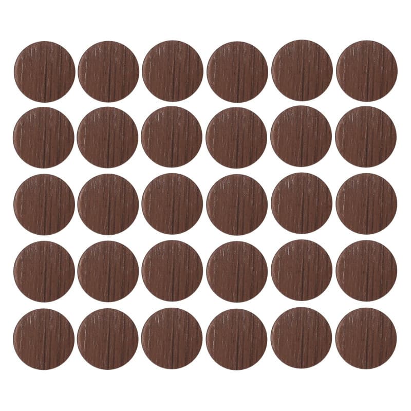 30 Cache Vis Adhésifs Autocollants en Bois Marron Chêne Lisse - Idéal pour Meubles