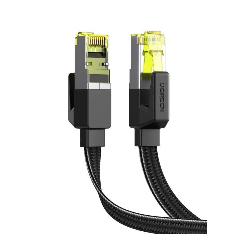 UGREEN Câble Ethernet Cat 7 Plat 10Gbps 15M - Nylon Tressé pour Consoles et PC