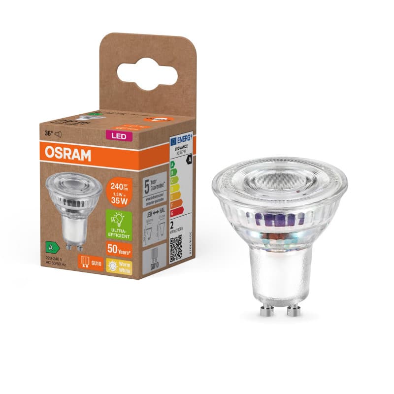 Ampoule LED Osram PAR16 GU10 1,3 W 240 lm Blanc Chaud 2700 K