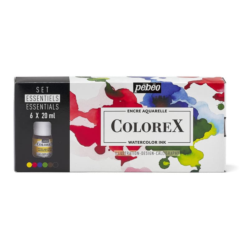 Coffret de 6 Encres Aquarelle Colorex Pébéo pour Manga et Illustration