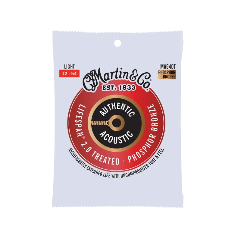 Cordes de Guitare Acoustique Martin MA540T Light 12-54 en Bronze Phosphoreux