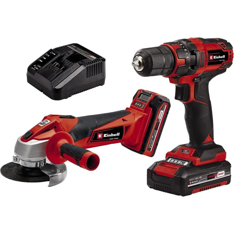 Kit d'Outils Électriques Einhell : Perceuse et Meuleuse Sans Fil