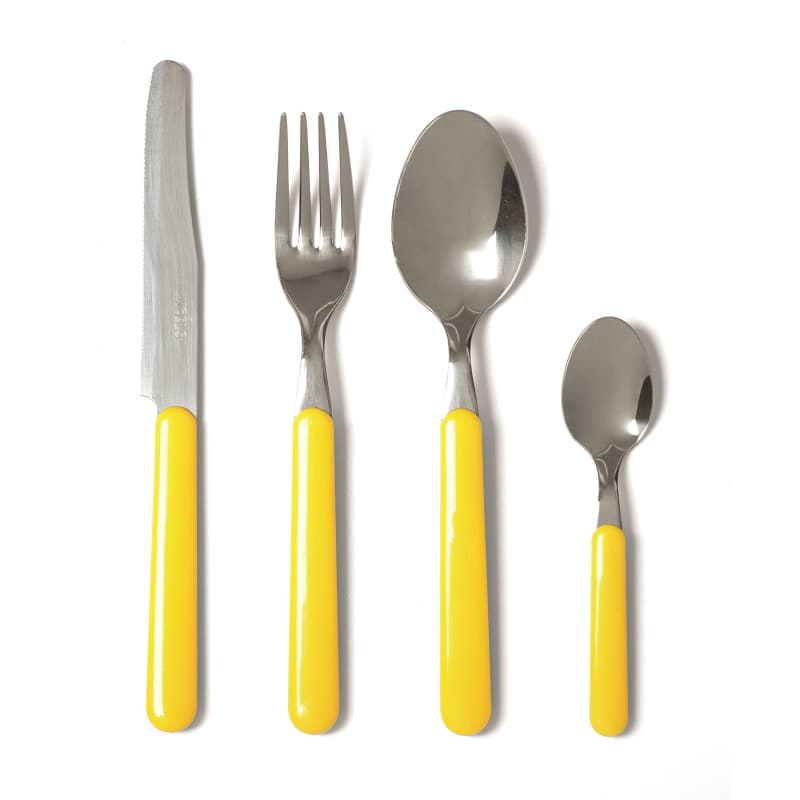 Set de 24 Couverts en Acier Inoxydable Jaune - Excelsa Fashion Service