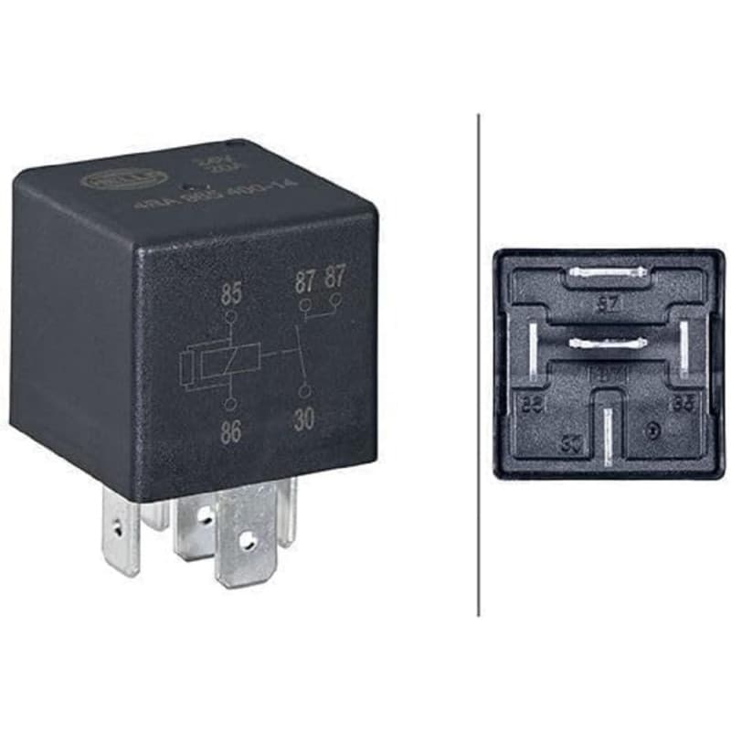 Relais électrique HELLA 24V 5 pôles avec double sortie - 20A
