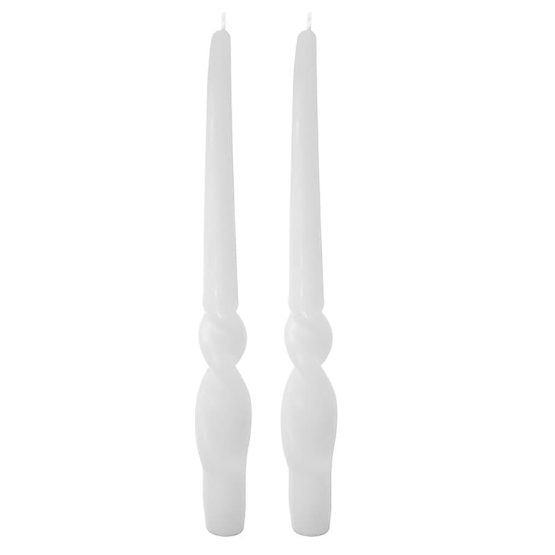 Lot de 4 bougies en spirale Voluta - Élégance artisanale blanche