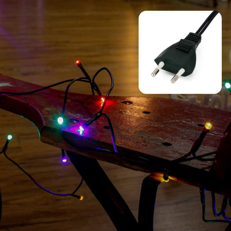 Chaîne lumineuse LED multicolore Hellum - 50 ampoules pour décoration intérieure