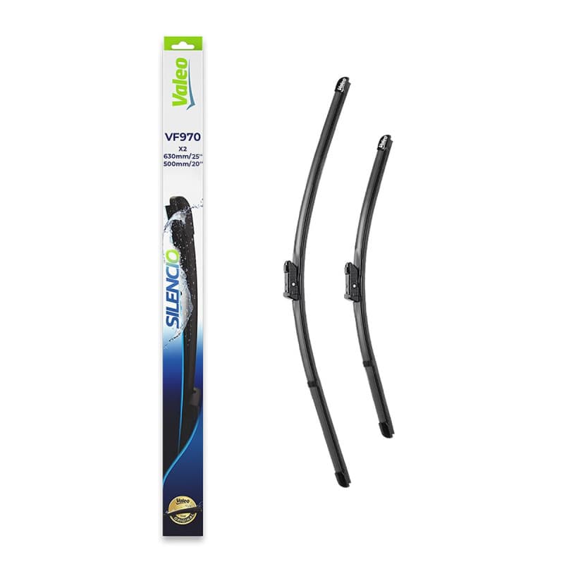 Kit d'Essuie-glaces Valeo Silencio - Balais Plats 630 mm / 500 mm - Visibilité Optimale