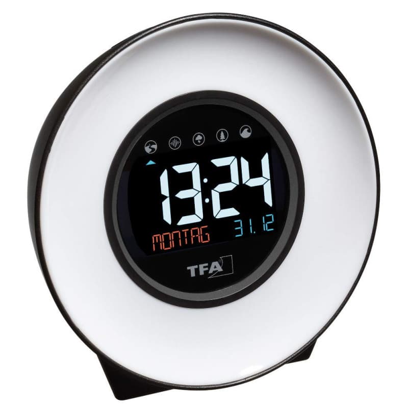 Réveil Lumineux TFA Dostmann Moodlight avec Sons Naturels et Minuterie