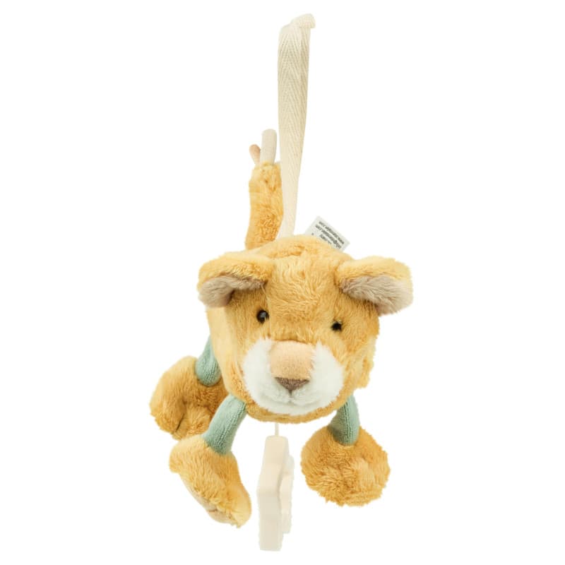 Boîte à Musique Lion Leo en Tissu Doux - Mélodie Berceuse de Brahms