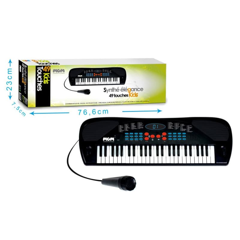 Synthétiseur WS 49 Touches Noir - Idéal pour Débutants et Musiciens Amateurs
