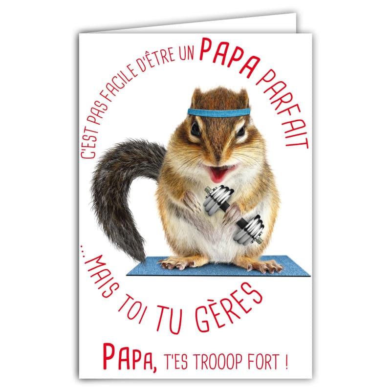 Carte Humoristique pour un Papa Parfait avec Enveloppe Illustrée - 17,5x12cm