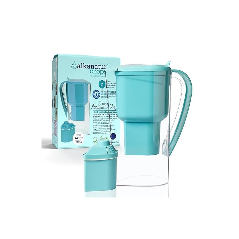 Carafe Filtrante Alkanatur 1,4L avec Filtre Actif au Charbon