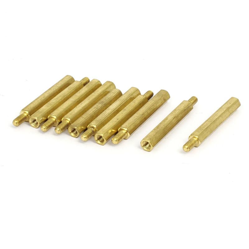 Entretoises Hexagonales Mâle-Femelle en Laiton M3 x 30mm - 10 Pièces