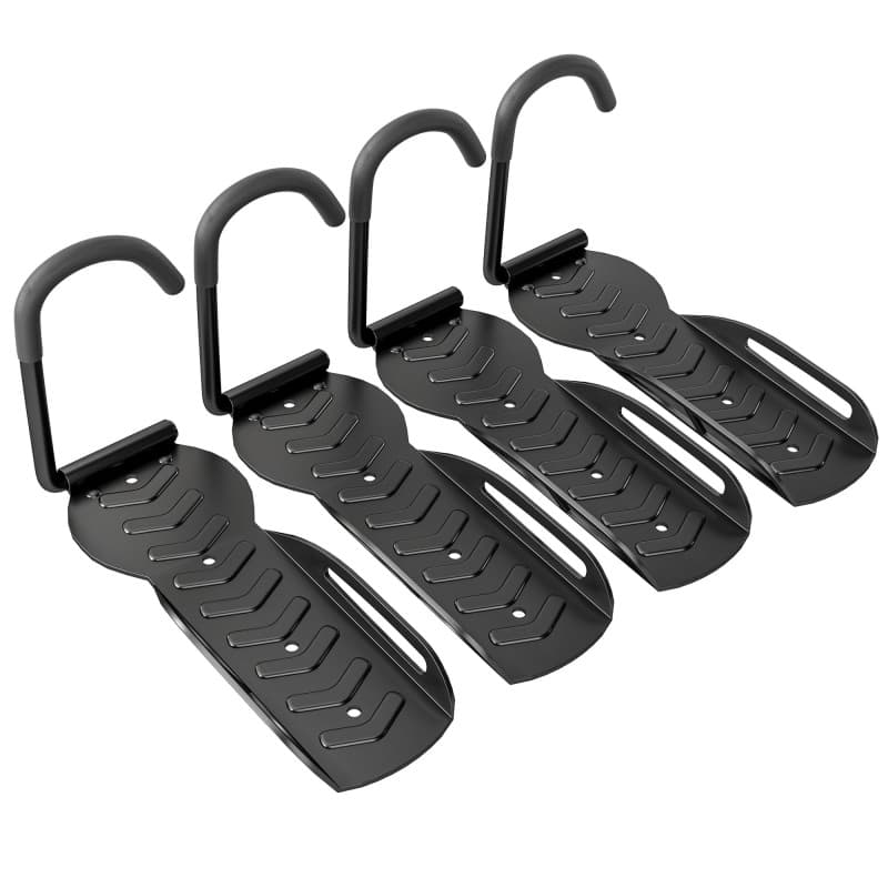 Support de Vélo Mural SPORTNOW - Lot de 4 Crochets Noir pour Garage et Intérieur