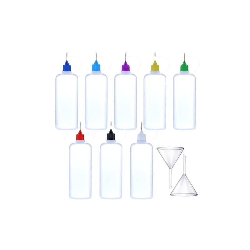 Set de 8 Flacons Pipette 100ml avec Entonnoirs - Précision pour Colles et Peintures