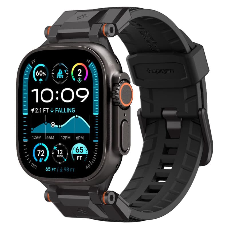 Bracelet en Métal Spigen DuraPro Armor pour Apple Watch Ultra - Édition Noire
