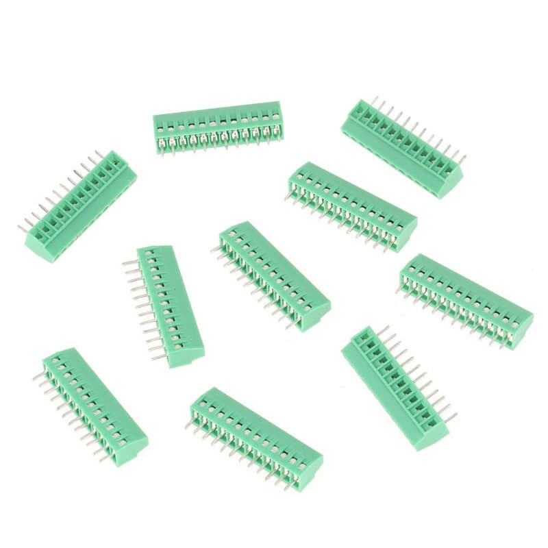 Connecteurs de bornier à vis universels - 10 pièces vertes 12 broches