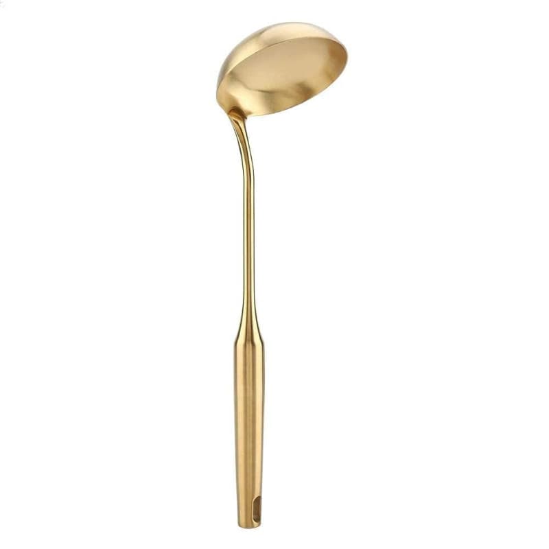 Cuillère à Soupe Dorée en Acier Inoxydable - Ustensile de Cuisine Pratique
