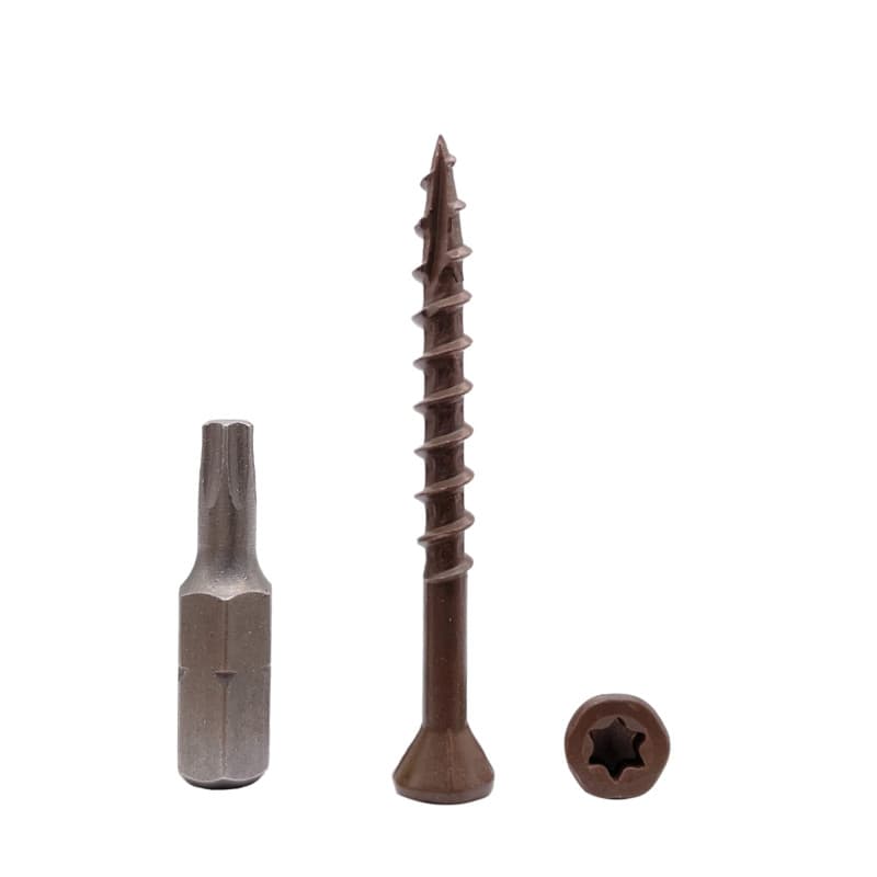 Lot de 600 vis à bois marron anticorrosion 4,2 x 45 mm avec tête Torx