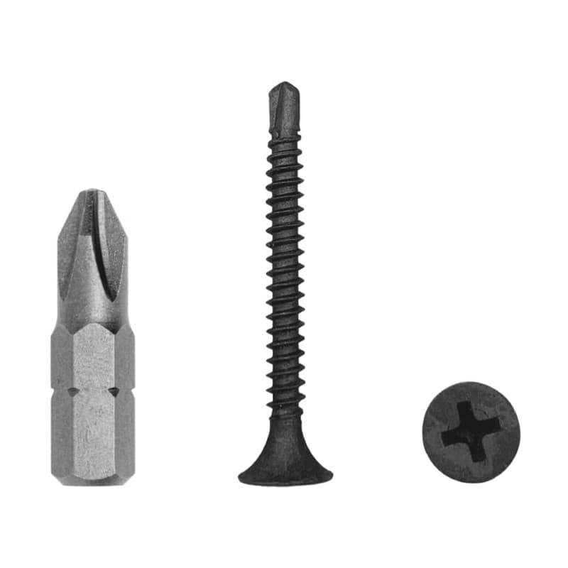 Lot de 350 vis auto-foreuses en acier noir 3,5 x 35 mm pour cloison sèche