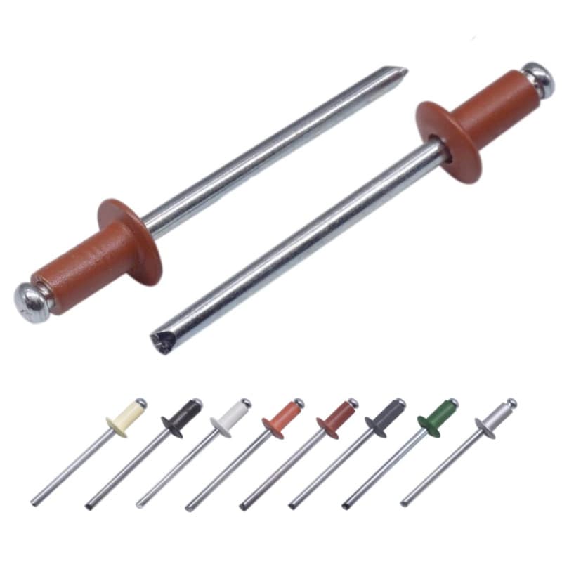 Lot de 500 Rivets Aveugles Peints 4,0 x 8 mm - Marron Cuivré RAL 8004