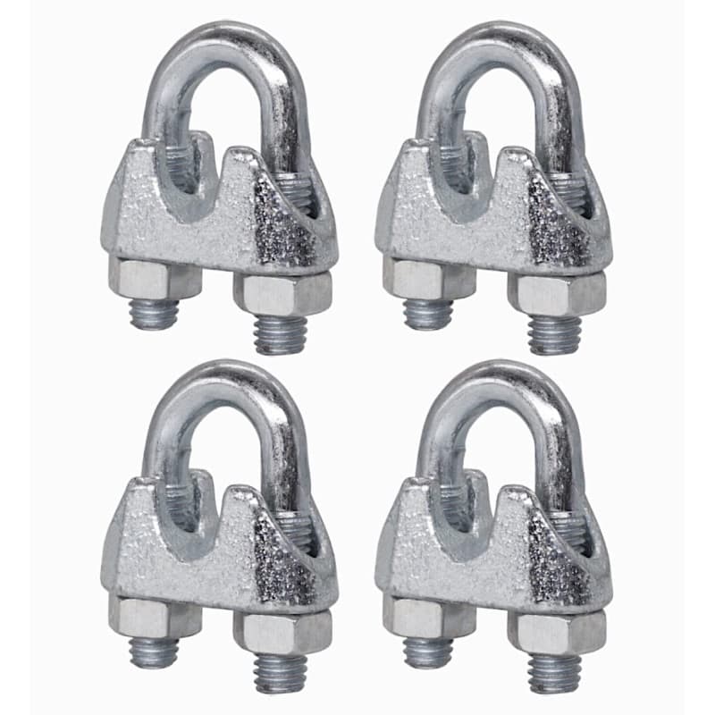 Lot de 4 colliers de serrage M10 en acier pour câbles Ø 13 mm