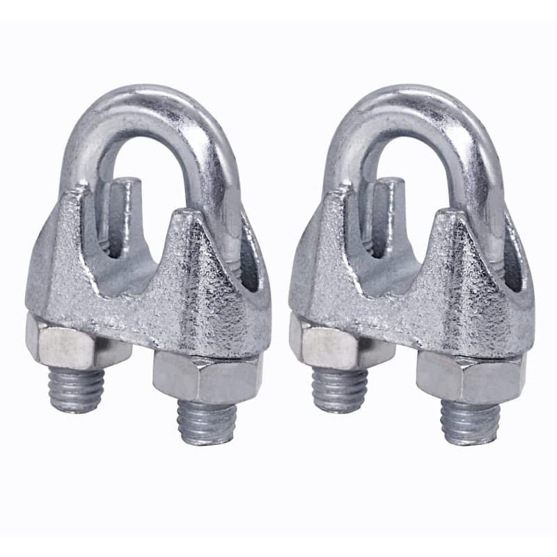 Lot de 2 Serre-Câbles M10 en Acier pour Câbles de Ø 14 mm
