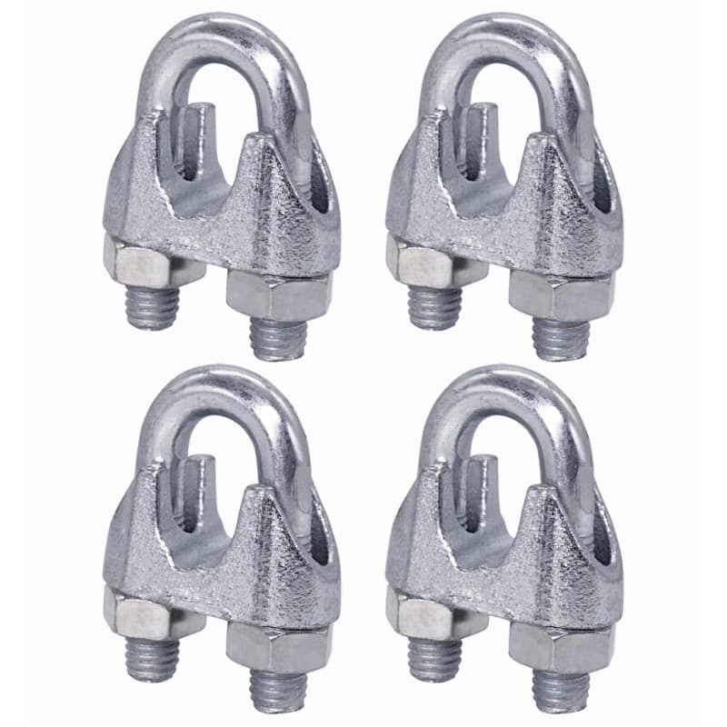 Lot de 4 serre-câbles M12 en acier pour câbles de 16 mm