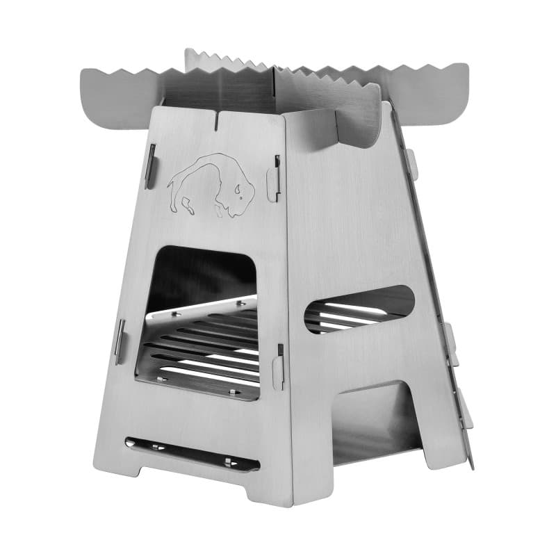 Cuisinière d'extérieur Tatonka Hobo Burner en acier inoxydable pliable