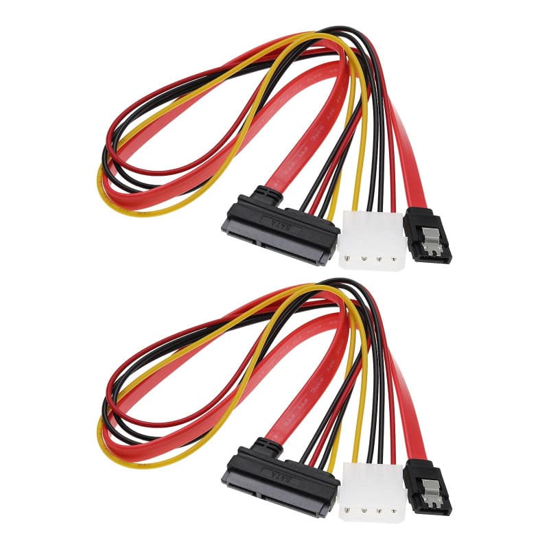 OTOTEC Câble d'Alimentation et de Données SATA 2 en 1 - Lot de 2, 50 cm