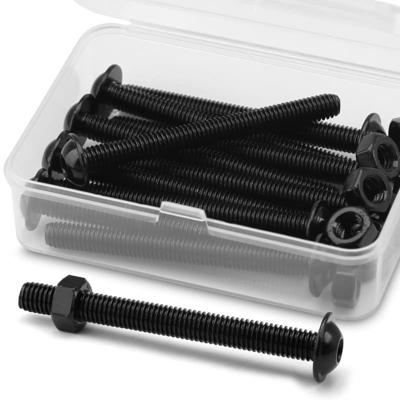 Kit de 10 Vis Boulons et Écrous M6 en Acier Inoxydable Noir