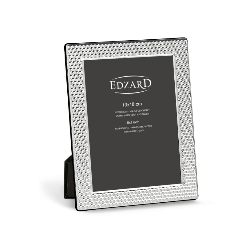 Cadre Photo EDZARD Barletta 13x18 cm Argenté avec Dos en Velours