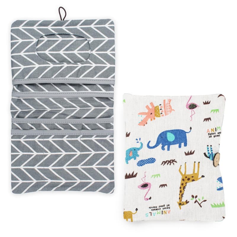 Sac à Langer Imprimé Animal avec 4 Poches - Pratique et Réutilisable