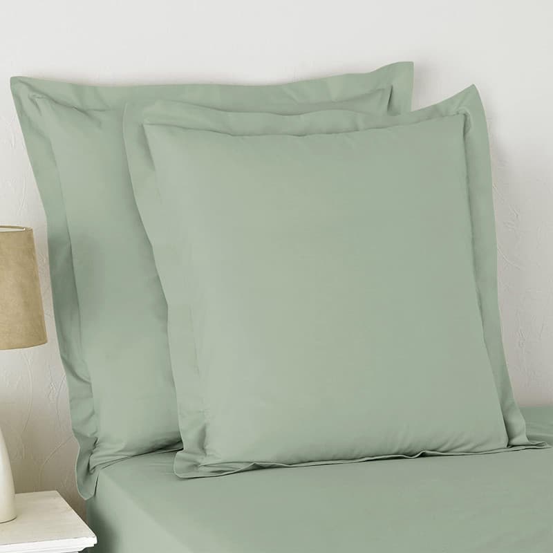 Set de 2 Taies d'Oreiller en Coton Sauge 65x65 cm - Pizuna