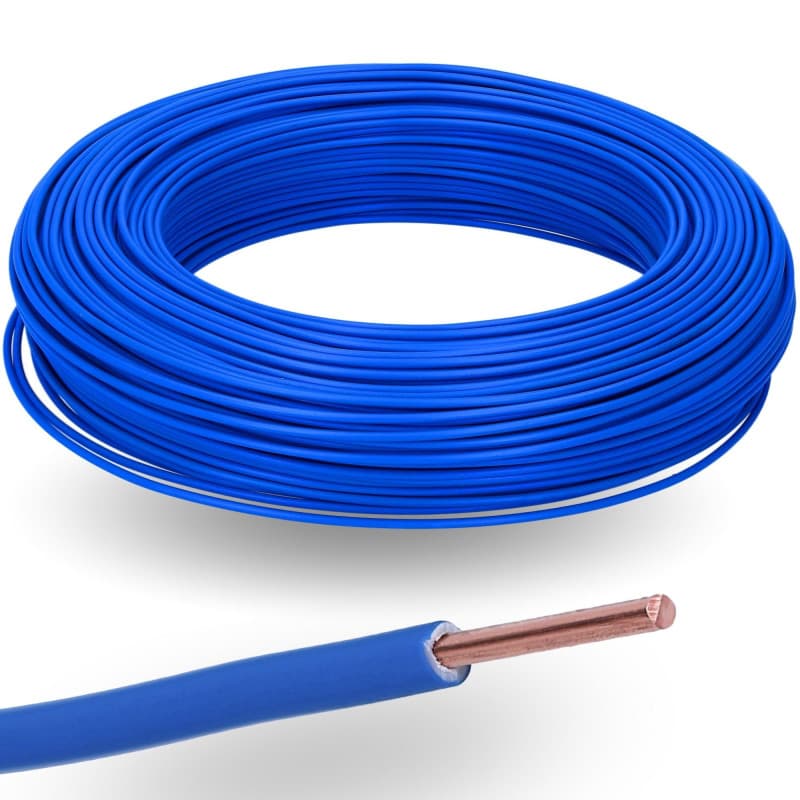 Câble monoconducteur Kalitec H07V-U 1x2,5 mm² bleu - PVC ignifuge pour câblage interne
