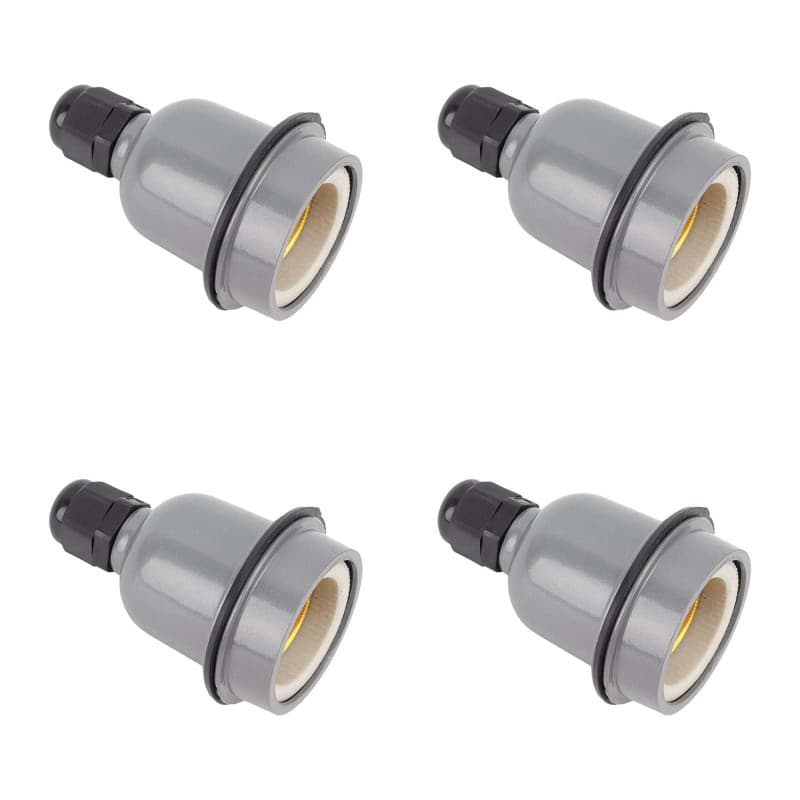 Pack de 4 Douilles E27 Étanches en Aluminium - Support de Lampe Durable