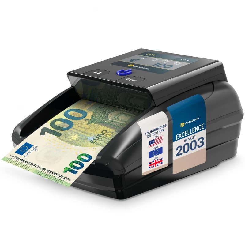 Detectalia D7T+ Détecteur de Faux Billets avec Écran TFT et 5 Systèmes de Sécurité