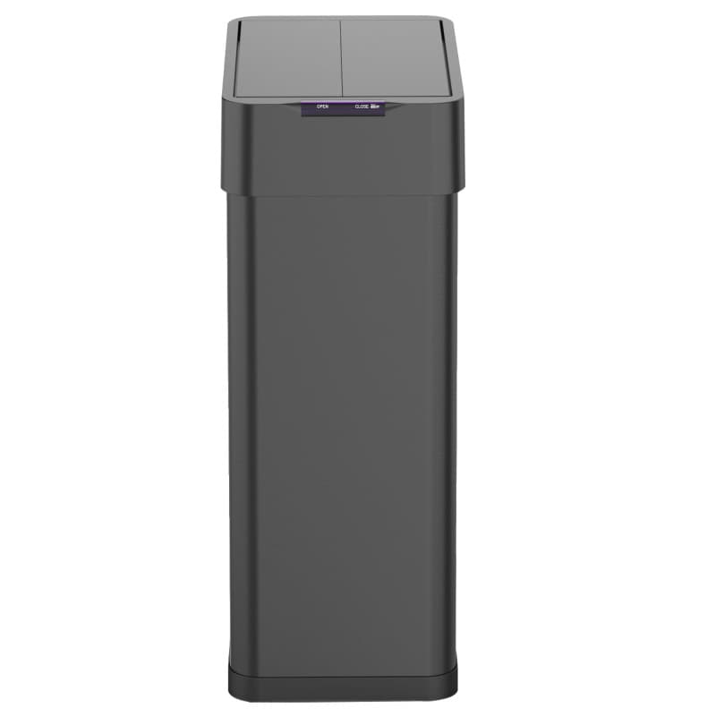 Poubelle de Cuisine Automatique 70L en Acier Inox Noir avec Ouverture Papillon