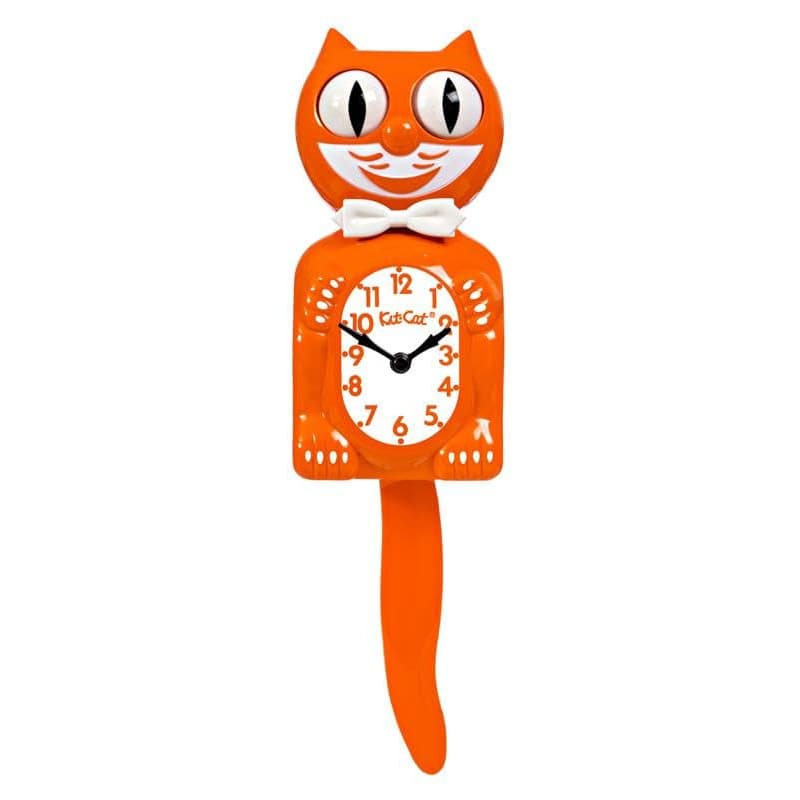 Horloge Kit Cat Klock Orange Harvest - Élégance Automnale