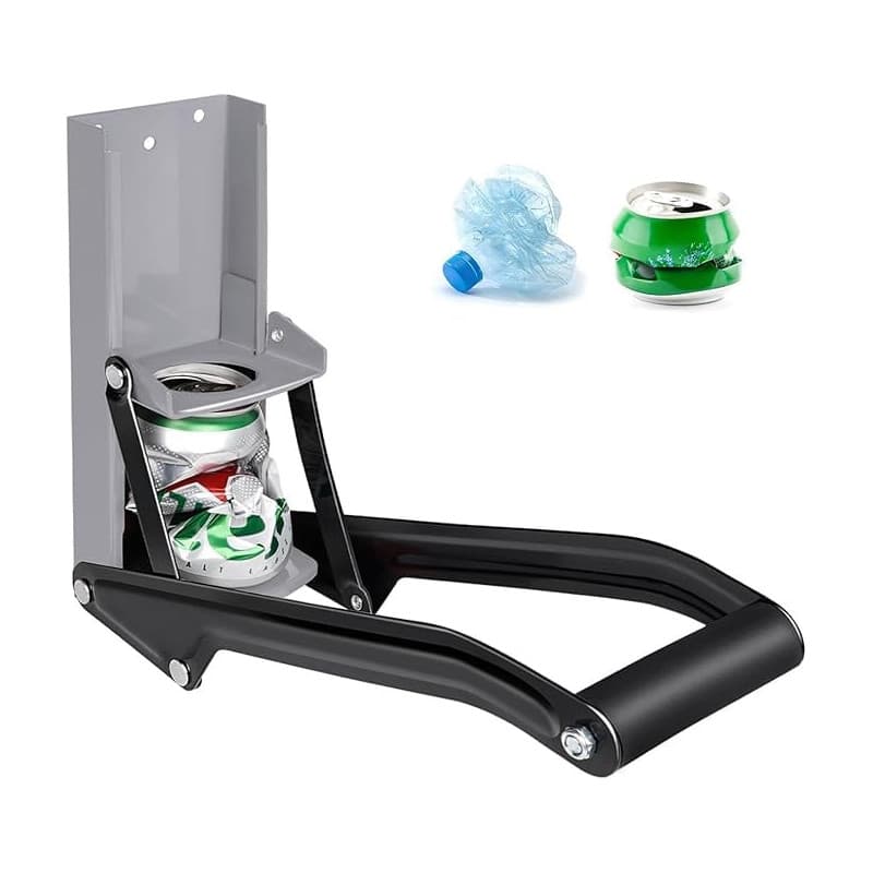 Broyeur de Canettes NIWWIN 2 en 1 avec Ouvre-Bouteille - Outil de Recyclage Pratique