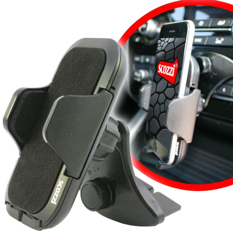Support Téléphone Voiture Universel Scozzi - Fixation Fente CD