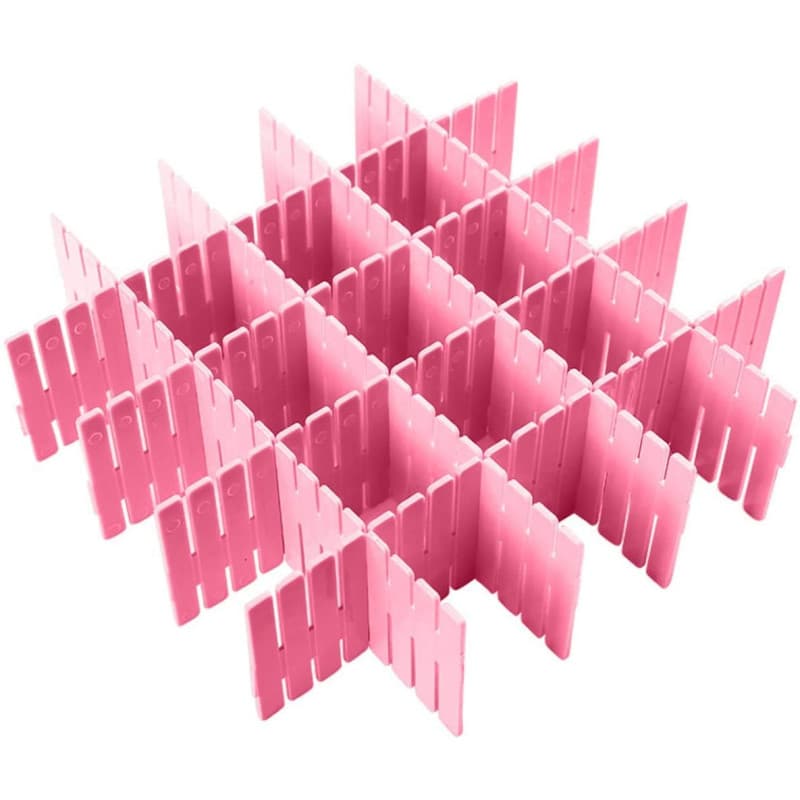 Organisateur de Tiroir CO - 8 Pcs en Plastique Rose pour Rangement Pratique