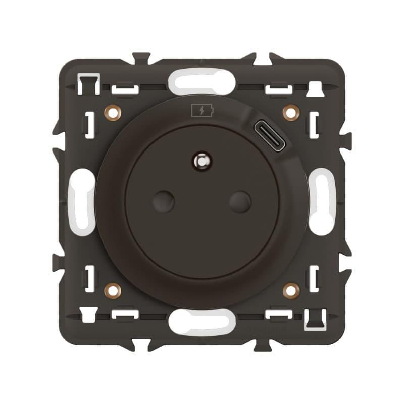 Prise Électrique Murale Céliane avec Chargeur USB Intégré - Noir