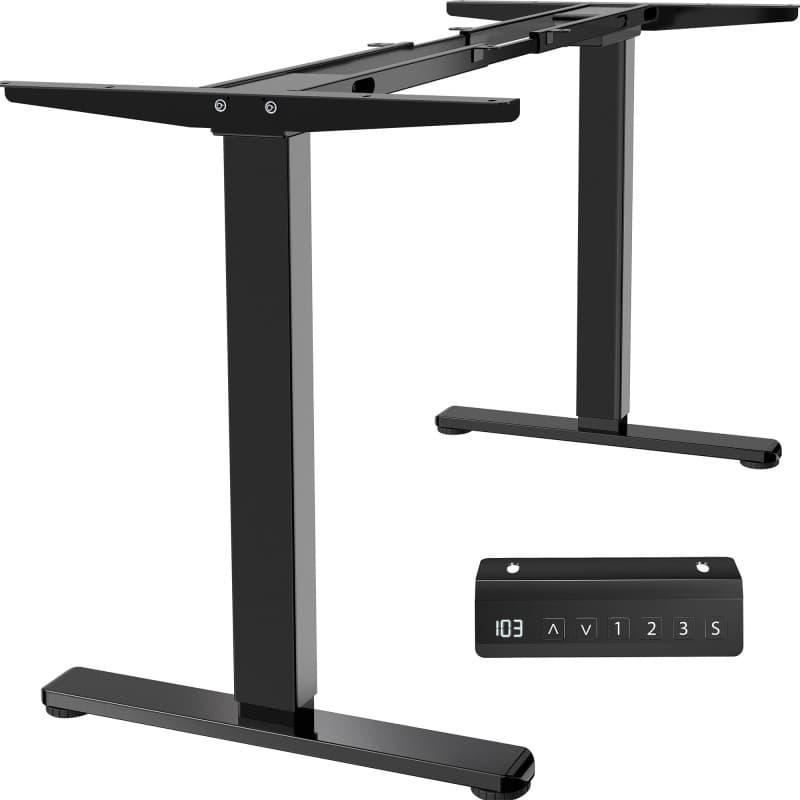 VIVO Bureau Électrique Assis-Debout à Double Moteur Noir - Cadre Réglable Ergonomique