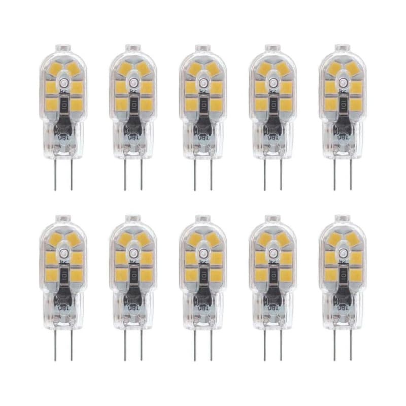 Lot de 10 Ampoules LED G4 2W Blanc Chaud 3000K - Équivalence 20W