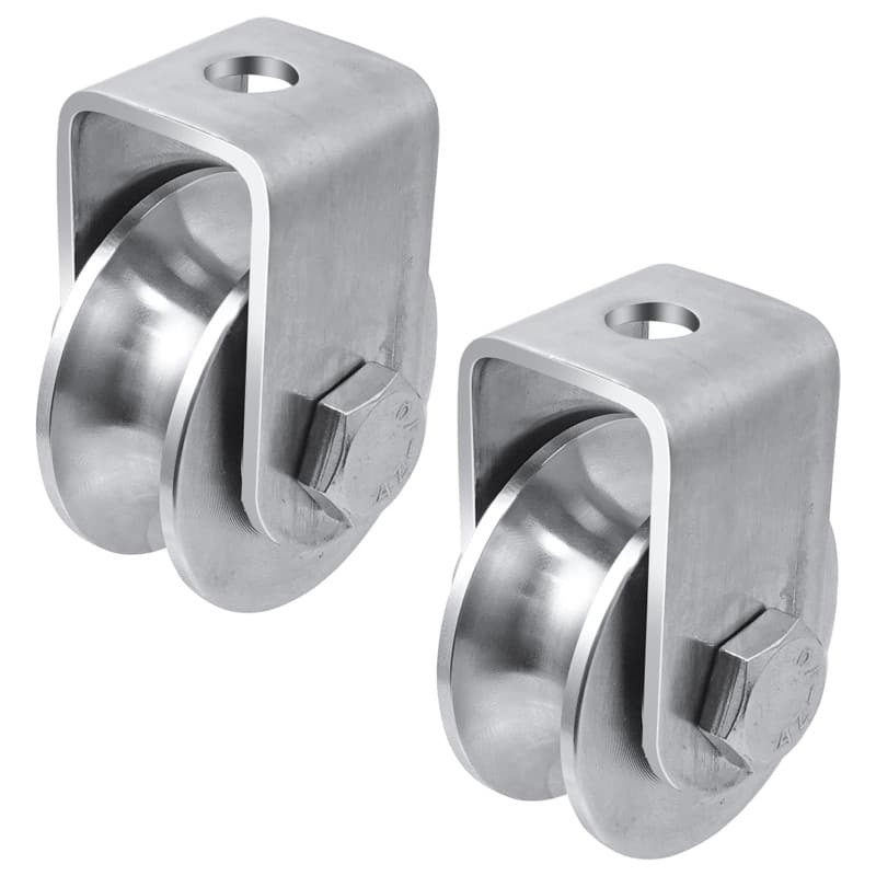 Set de 2 Poulies en Acier Inoxydable pour Levage - 48mm, Capacité 200kg