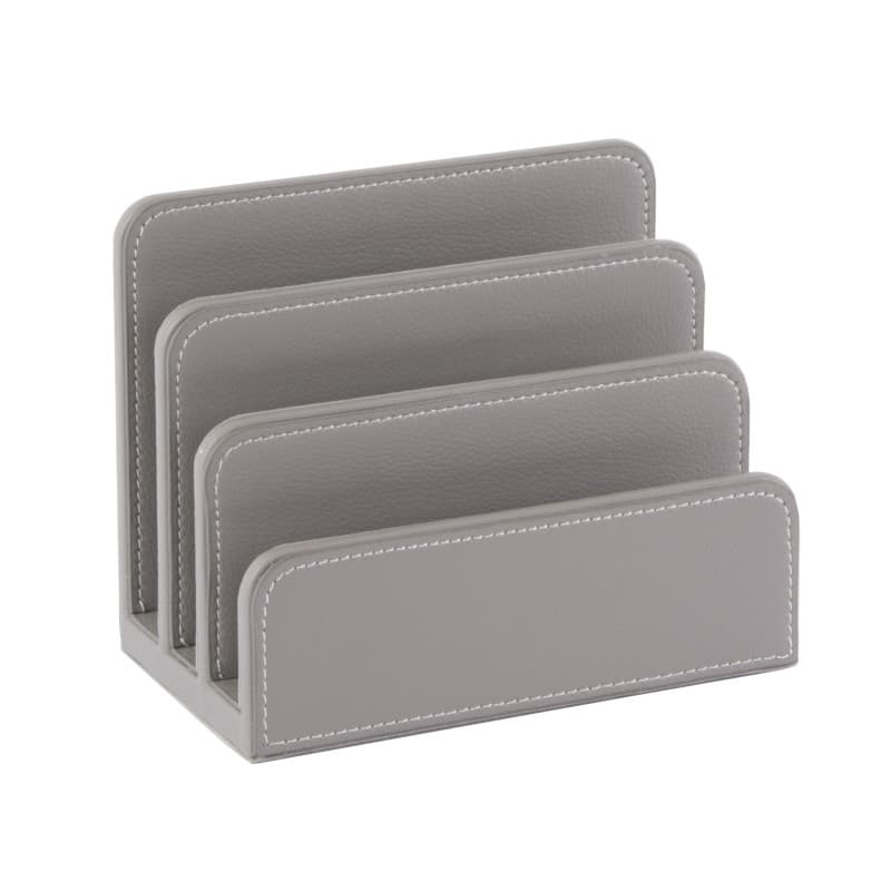 Porte-lettres en simili cuir gris Osco - Élégance et fonctionnalité