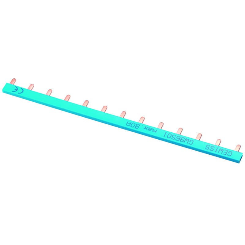 Peigne de Raccordement Unipolaire 63A - 1P 13 Modules Bleu