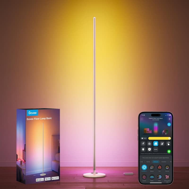 Lampadaire Govee RGBIC Doré avec WiFi et Contrôle Vocal