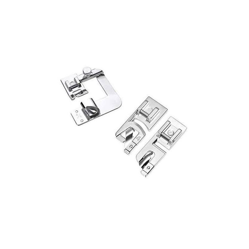 Lot de 3 Pieds Ourlet Roulé Multicolores pour Machines à Coudre